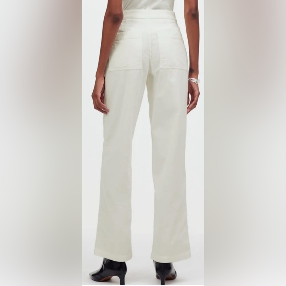 Madewell Wide-Leg 30 NWT New Emmett Full Length Winter White Corduroy Pant - Picture 2 of 5